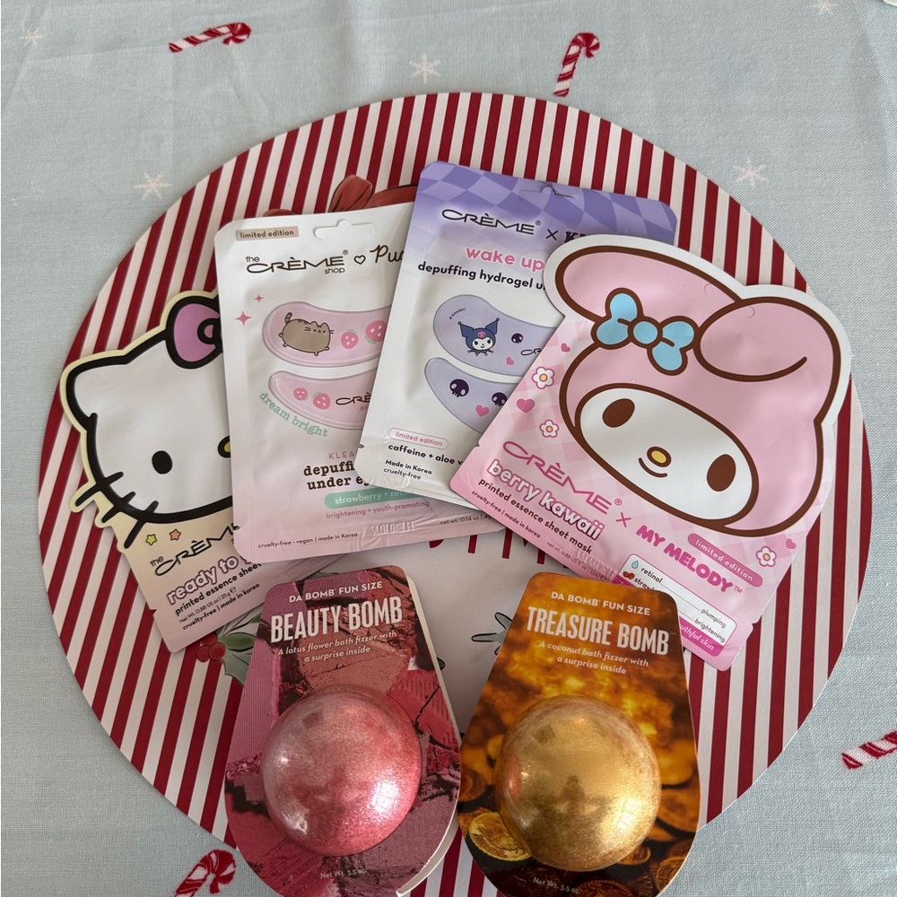 Crème X 1 Hello Kitty & 1 My Melody Face Mask 1 Kuromi & 1 Pusheen Under Eye
